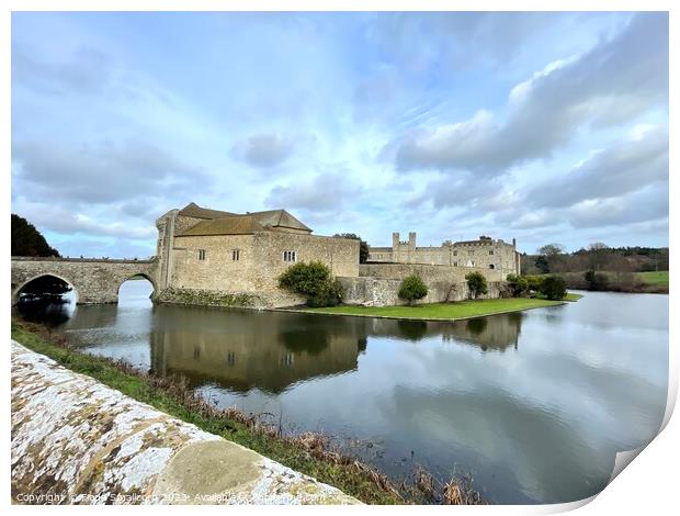 Reflections on Leeds Castle, Kent Print by Fiona Smallcorn