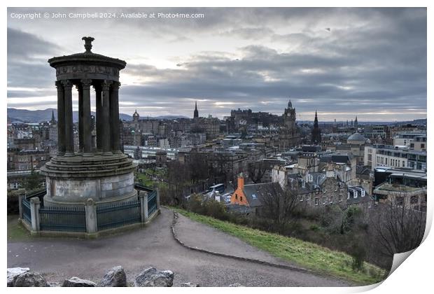 View from Calton hill Print by John Campbell