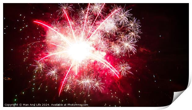 Dark fireworks Print by Man And Life