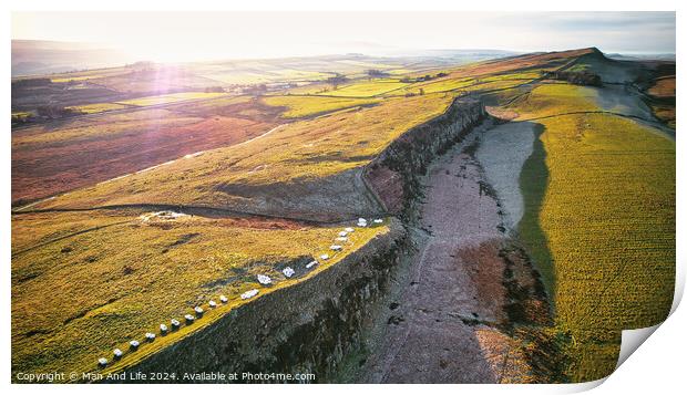 A train is on the side of a mountain Print by Man And Life