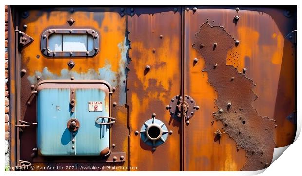 Iron rusted door Print by Man And Life