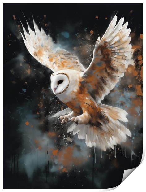 Barn owl oil painting  Print by Steve Ditheridge