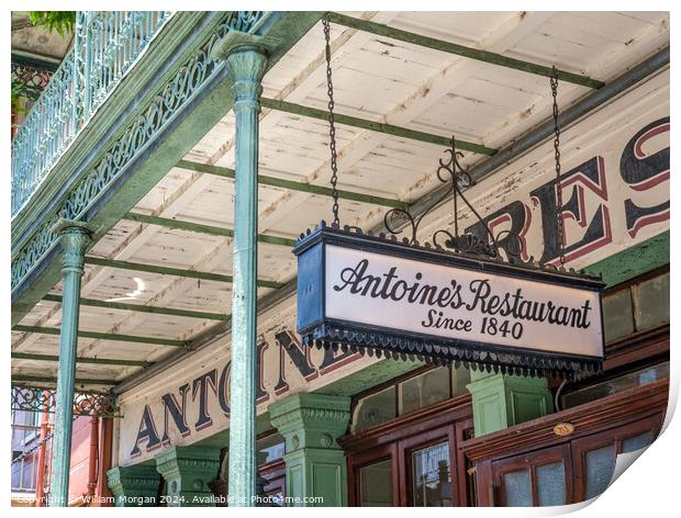 Historic Antoine's Restaurant in the French Quarter of New Orleans  Print by William Morgan