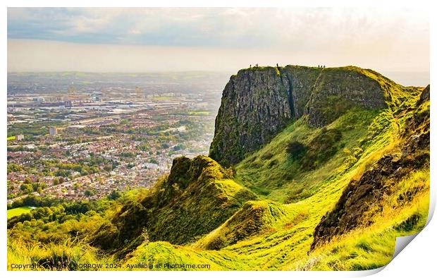 Cavehill and Belfast City Print by ANDY MORROW