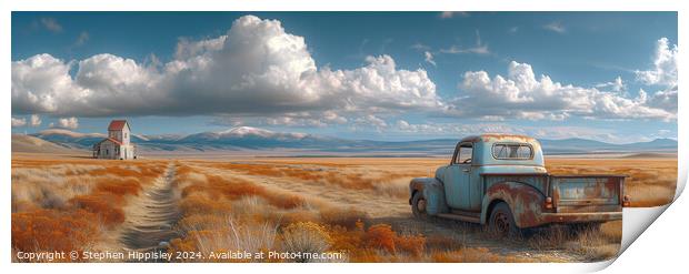 A weather beaten vintage truck in the American Midwest Print by Stephen Hippisley