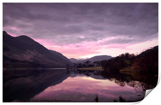 Buttermere at dusk Print by Phil Brown