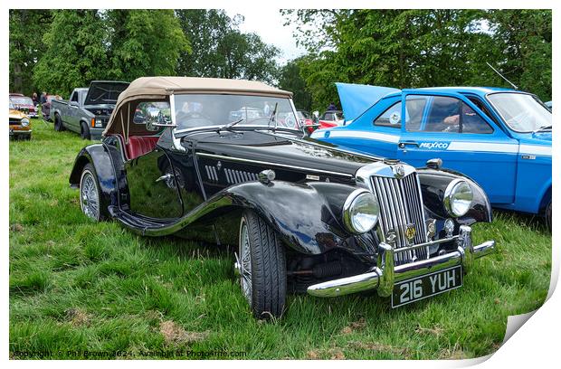 1955 MG TF sports car, classic car show in Cumbria Print by Phil Brown