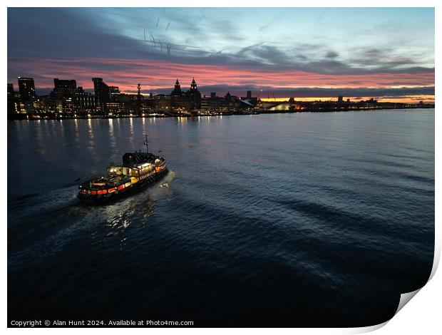 Ferry across the mersey  Print by Alan Hunt