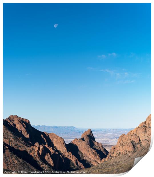 The Window and the Moon at Big Bend National Park Print by Robert Waltman