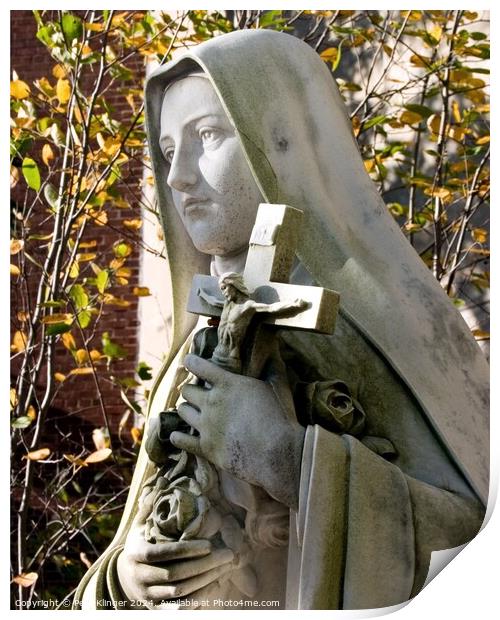 Statue of Saint Theresa Print by Pete Klinger