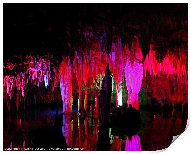 Colorful Cavern Reflecting on water Print by Pete Klinger