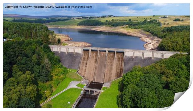 Thruscross Reservoir Dam Print by Shawn Williams