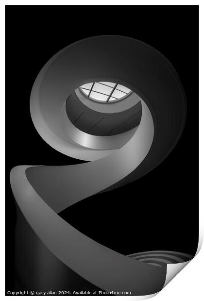 Liverpool museum spiral staircase Print by gary allan