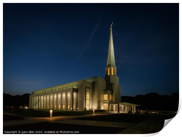 Preston England Temple Print by gary allan