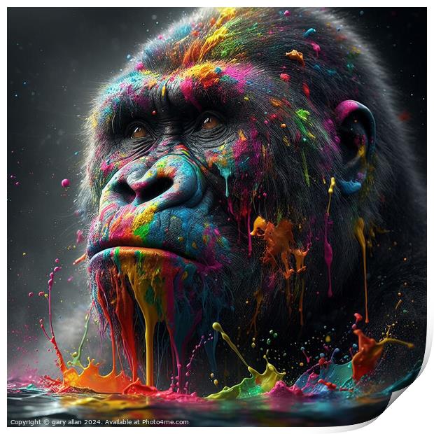 Gorilla Print by gary allan