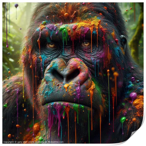 Gorilla Print by gary allan