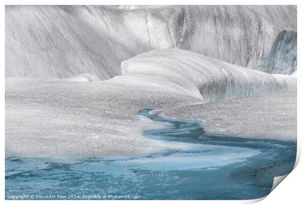 Mendenhall Glacier Ice Formations with Melting Pools Print by FocusArt Flow