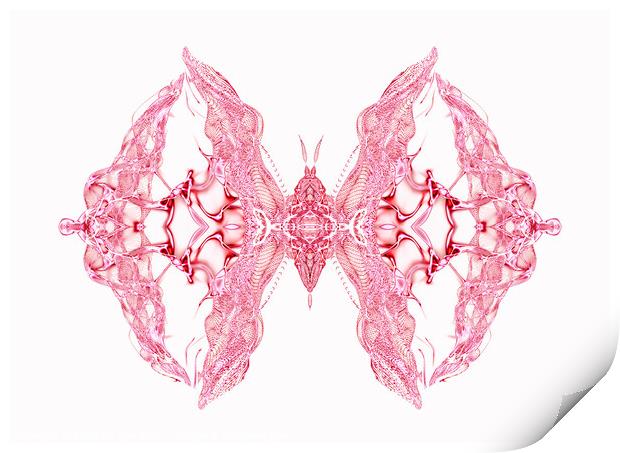 Butterfly Series: Intricate Pink Lace Butterfly Print by FocusArt Flow