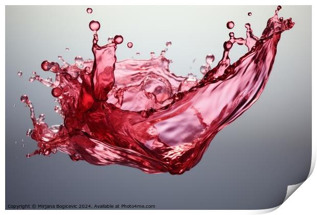 Red wine splashing out of it Print by Mirjana Bogicevic