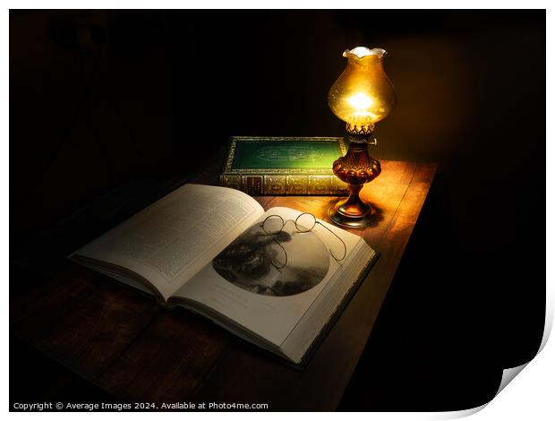 Late night reading Print by Average Images