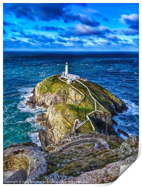 South Stack Lighthouse Anglesey Print by Dark Blue Star