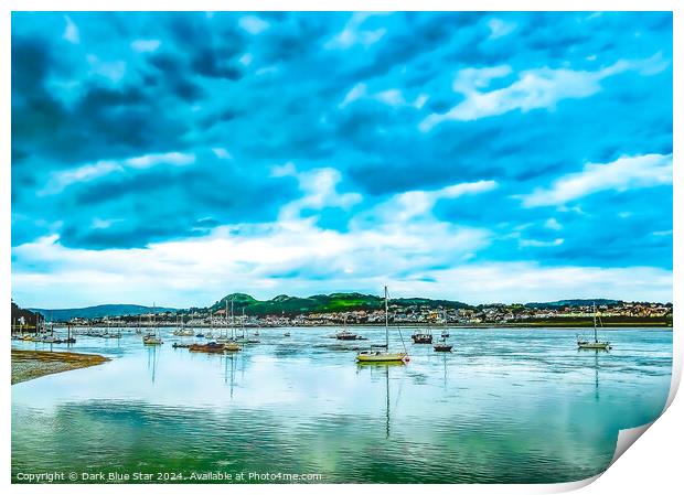 Conwy in North Wales Print by Dark Blue Star