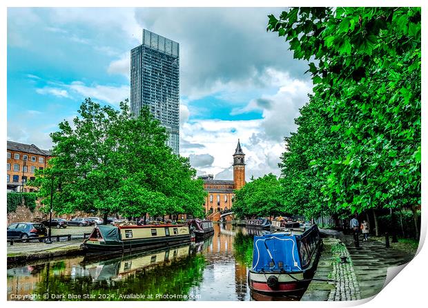 The Bridgewater Canal in Manchester Print by Dark Blue Star
