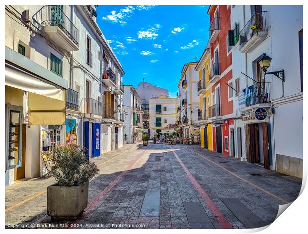 The Old Town in Ibiza Print by Dark Blue Star