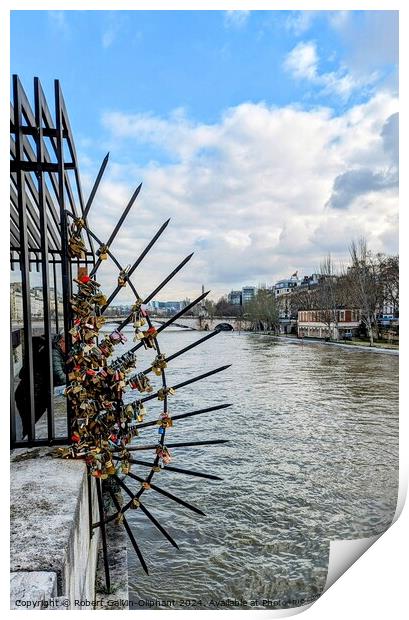 Paris love locks  Print by Robert Galvin-Oliphant