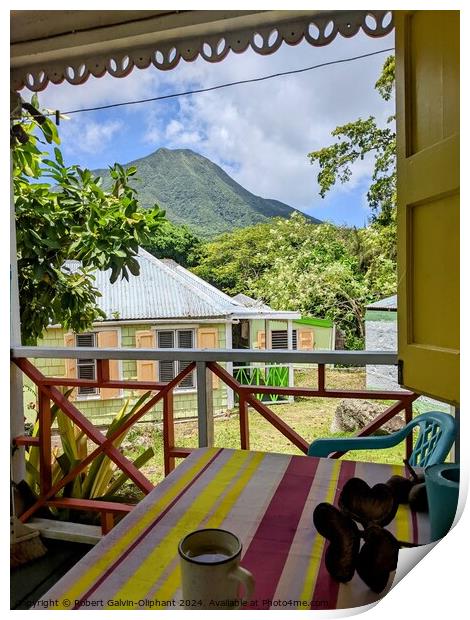 View of Nevis Peak from porch Print by Robert Galvin-Oliphant