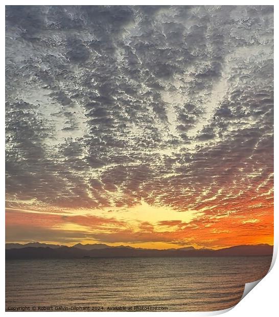 Spectacular clouds over sea Print by Robert Galvin-Oliphant