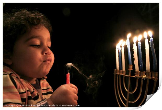 Chanukkah Menorah  Print by PhotoStock Israel