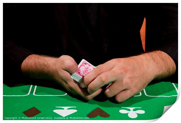 gambler shuffles the cards Print by PhotoStock Israel