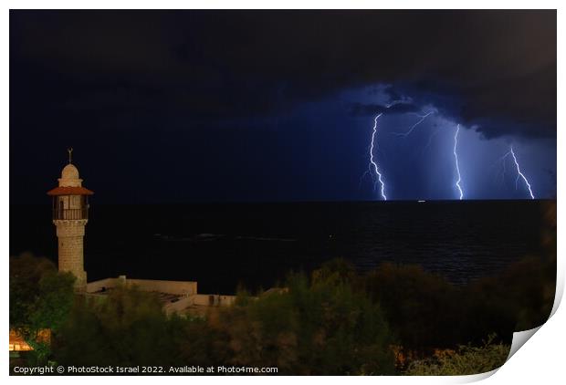  Lightning storm  Print by PhotoStock Israel