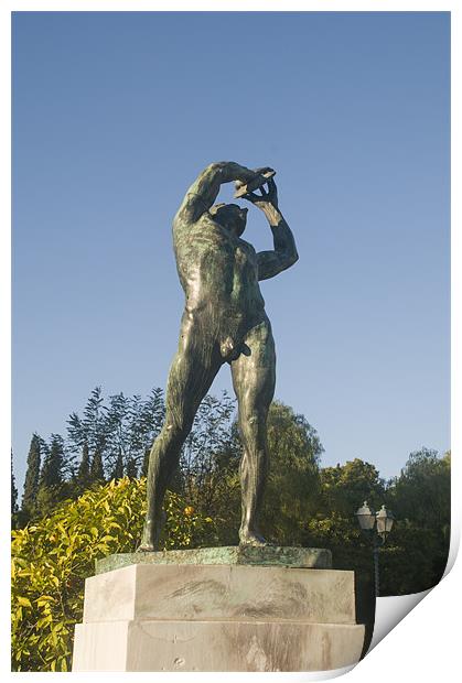 Statue of Discus Thrower Print by PhotoStock Israel