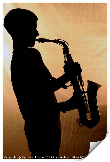 Saxophone player Print by PhotoStock Israel