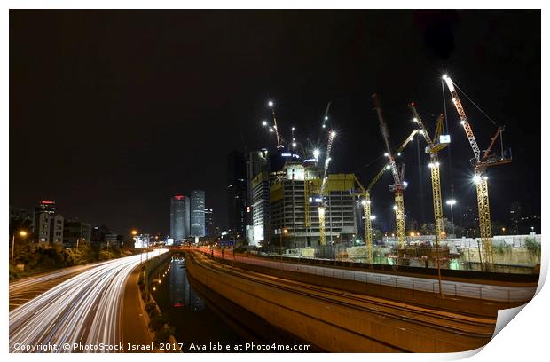 Tel Aviv at night Print by PhotoStock Israel