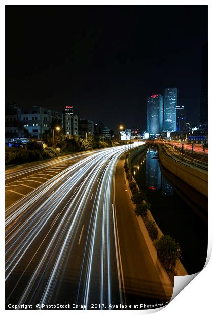 Tel Aviv at night Print by PhotoStock Israel