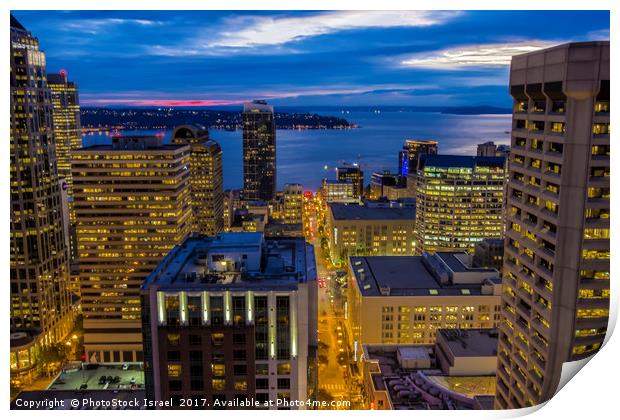 Seattle, Washington skyline  Print by PhotoStock Israel