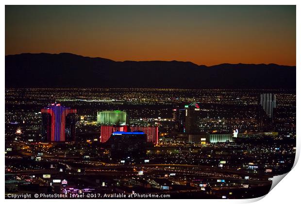 Aerial view of Las Vegas city Print by PhotoStock Israel
