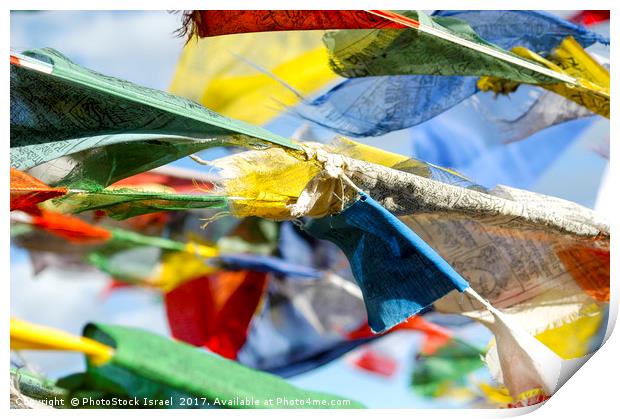 Buddhist prayer flags Print by PhotoStock Israel