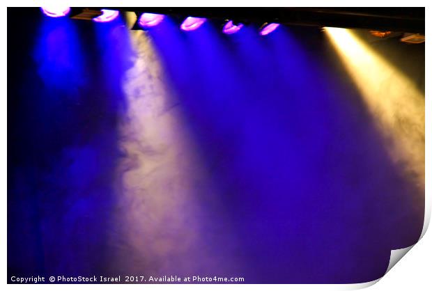 Coloured stage lights Print by PhotoStock Israel