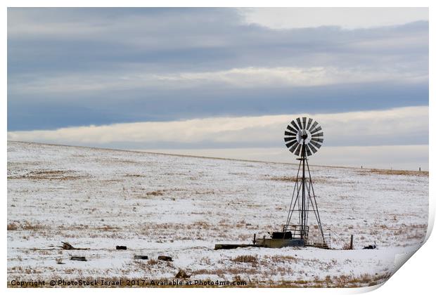 water pump in the snow Wyoming WY USA Print by PhotoStock Israel