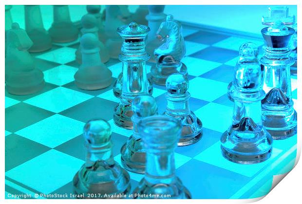 Transparent chess set Print by PhotoStock Israel