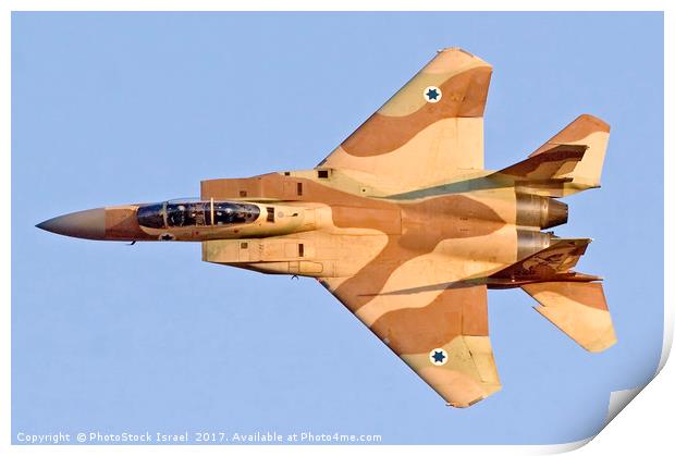 Israeli Air force Fighter jet F15I in flight Print by PhotoStock Israel
