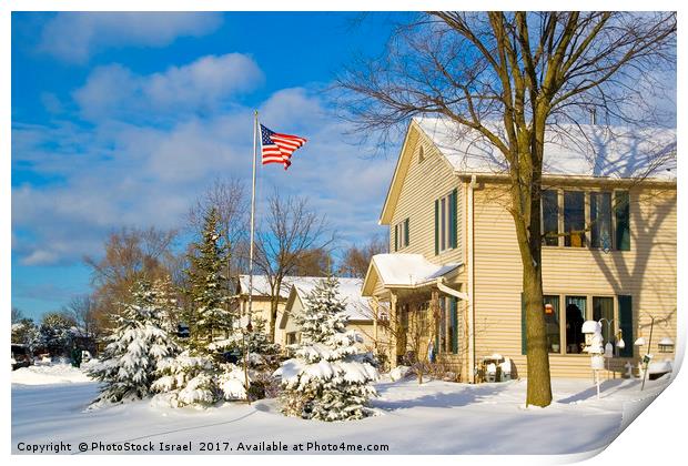 Snow in Milwaukee, Wisconsin USA Print by PhotoStock Israel