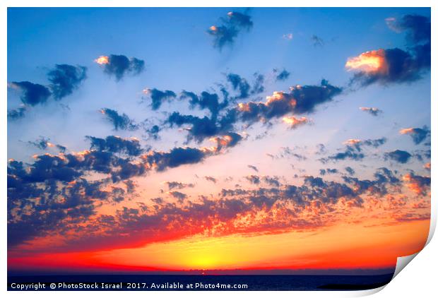 Mediterranean sun set Print by PhotoStock Israel