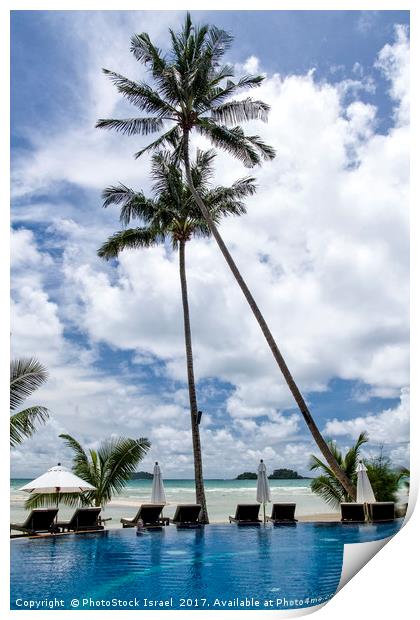 Tropical resort hotel Print by PhotoStock Israel