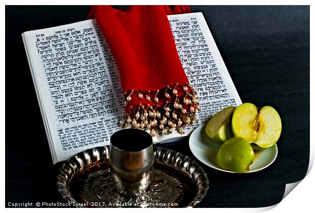 Prayer book, Apple Honey, goblet Print by PhotoStock Israel