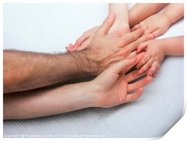 entangled Family hands Print by PhotoStock Israel